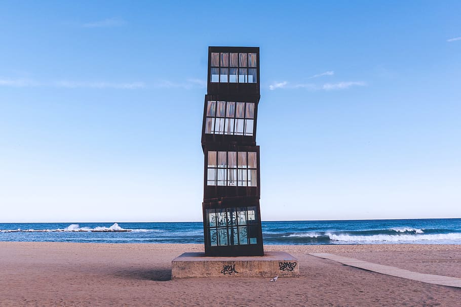 Barcelona beach in Spain, various, coast, sand, summer, sea, sky HD wallpaper