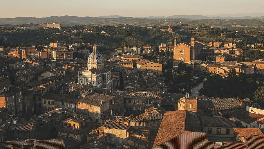 birds eye view of town, architecture, buildings, infrastructure HD wallpaper