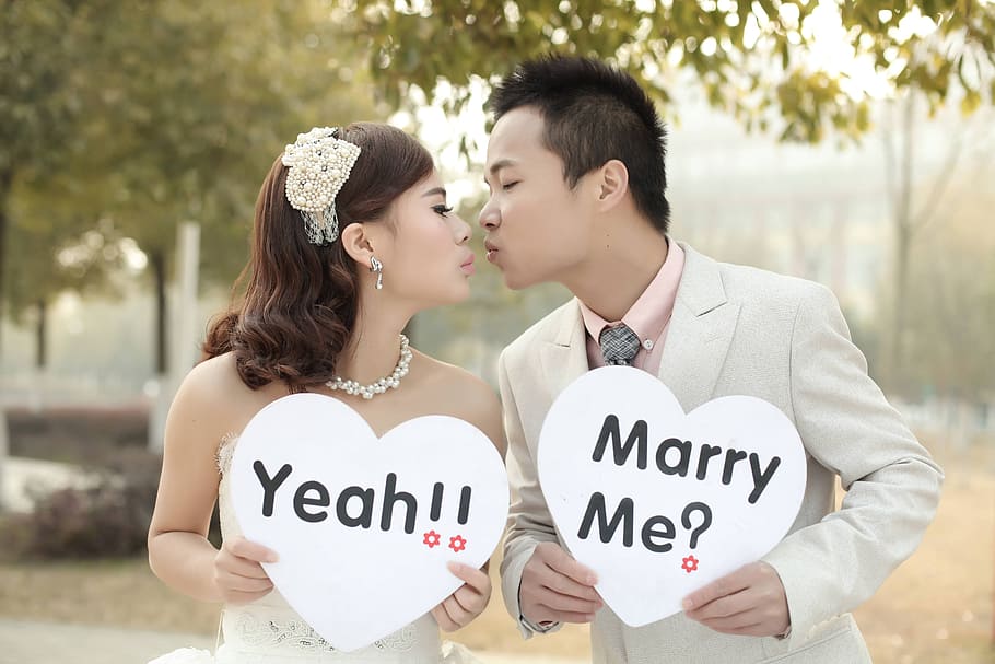 Marry, Wedding, Sample, Dress, Studio, love, two people, mid adult HD wallpaper