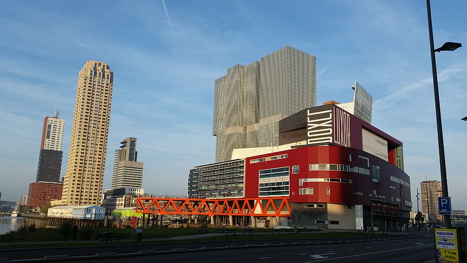 theater zuidplein, wilhelmina pier, rotterdam south, architecture, HD wallpaper