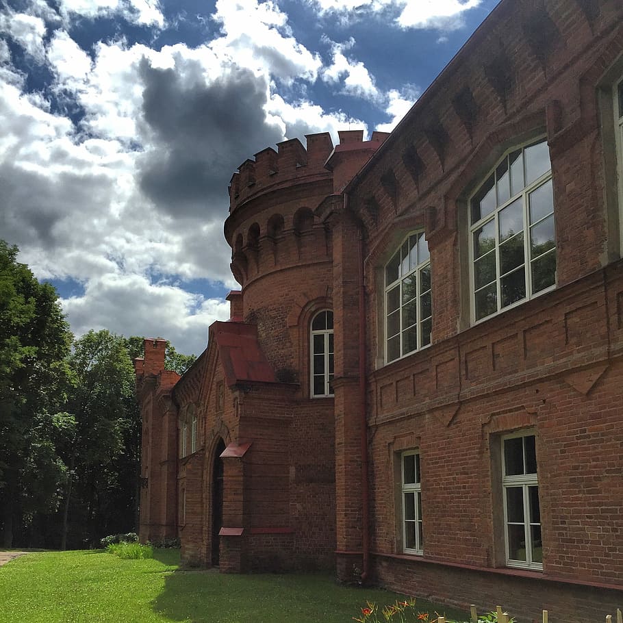 Castle, Lithuania, Red, Brick, Baltic, landmark, architecture HD wallpaper