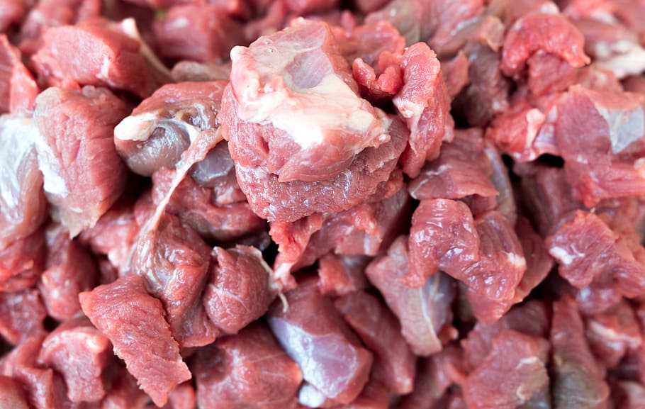 raw meat, Beef, Fresh, Chop, prepared, food and drink, backgrounds HD wallpaper