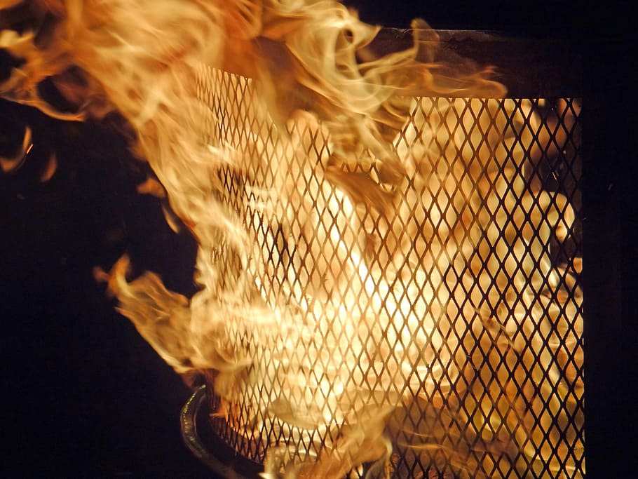 flame, fire-pit, nighttime, orange, fun, fire - Natural Phenomenon HD wallpaper