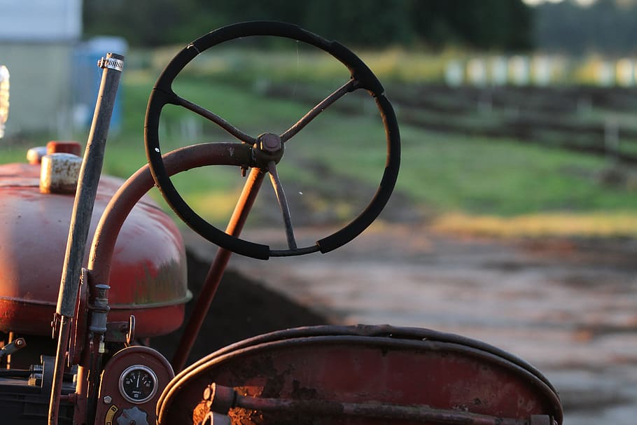 Tractor, Farm, Sunset, Landscape, agriculture, harvest, countryside HD wallpaper