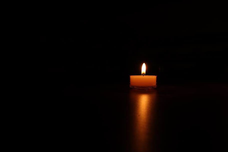 yellow votive candle on dimmed area, candles, candlelight, wax, HD wallpaper