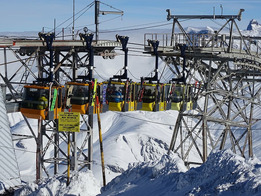 wintry, lift, alpine, snow, winter, cold temperature, nature HD wallpaper