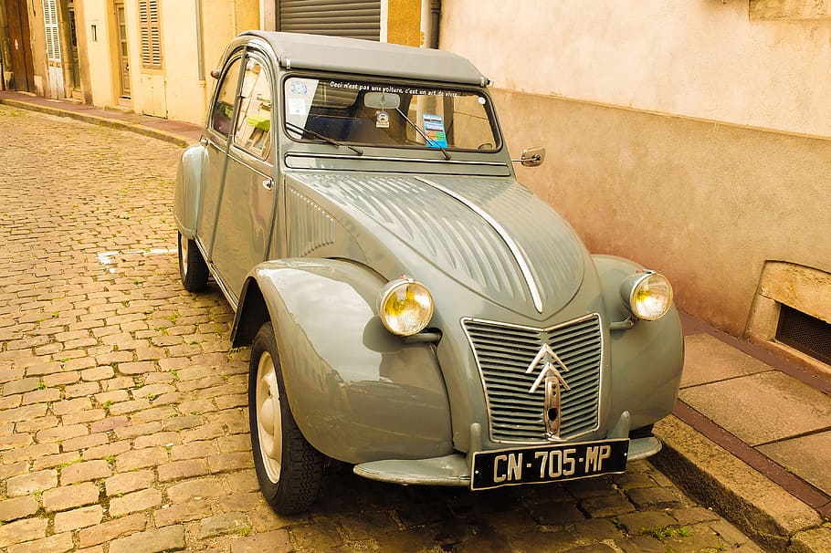 car, 2cv, citroën, old, french, classic, mode of transportation HD wallpaper
