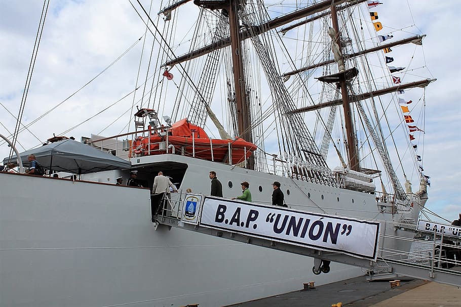 port, sail training ship, peru, nautical vessel, transportation HD wallpaper