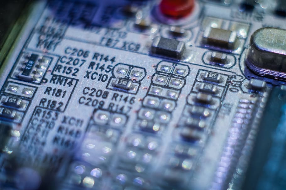 Macro, Pcb, Motherboard, black, no people, indoors, close-up HD wallpaper