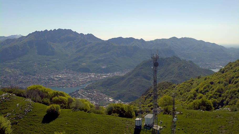 telecommunications, mobile, technology, antenna, mountain, mountain range HD wallpaper