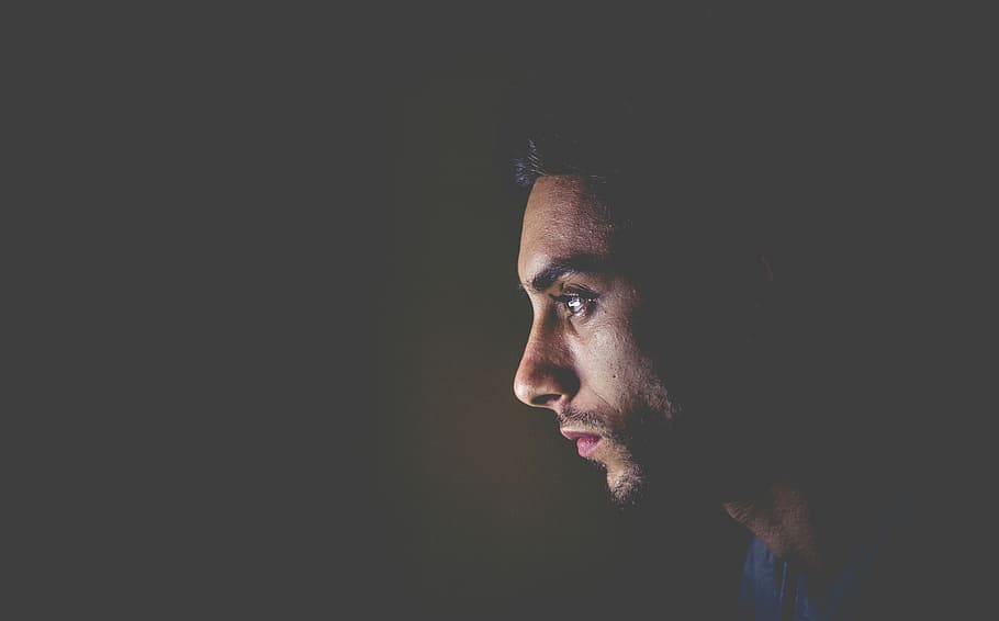 selective focus photo of man face, man's face, portrait, close up HD wallpaper