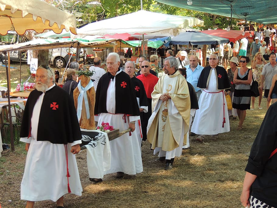 penitents, procession, corsican, real people, group of people HD wallpaper