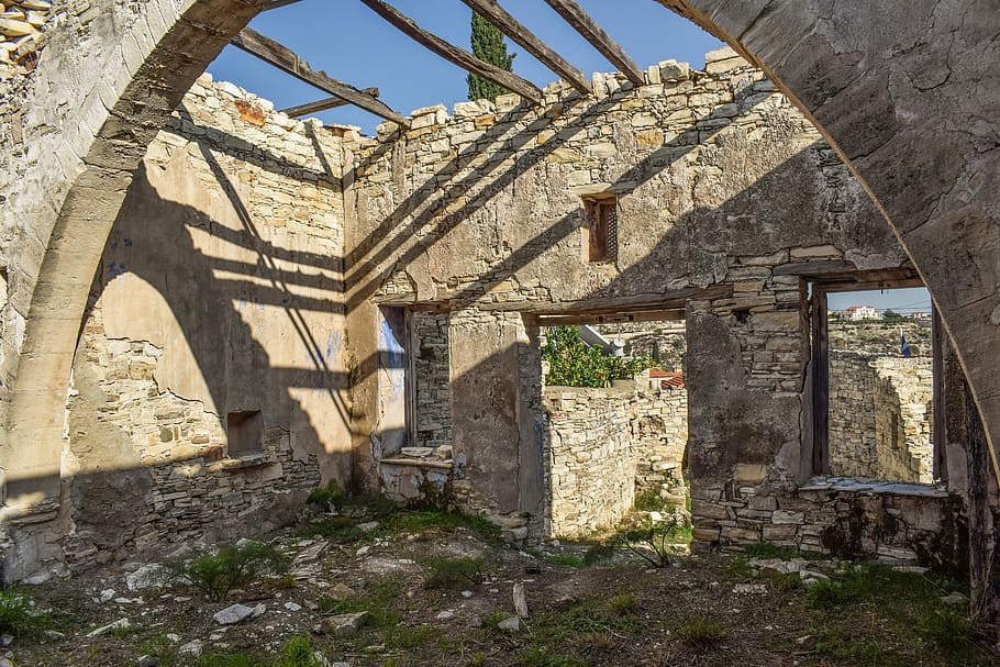 gray concrete wall, architecture, old, stone, building, damaged HD wallpaper
