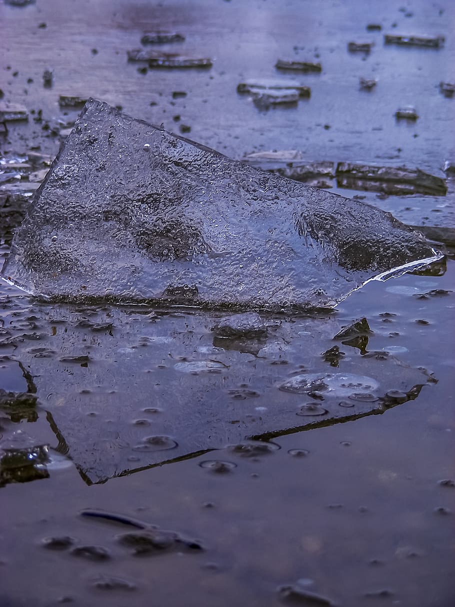 ice floe, blue, winter, cold, frozen, water, plaice, chunks of ice HD wallpaper
