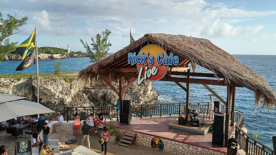 Rick's Cafe Shack on the Beach in Negril, Jamaica, photos, hut, HD wallpaper