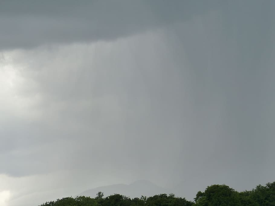 Thunderstorm, Rainstorm, rain clouds, strömender rain, downpour HD wallpaper