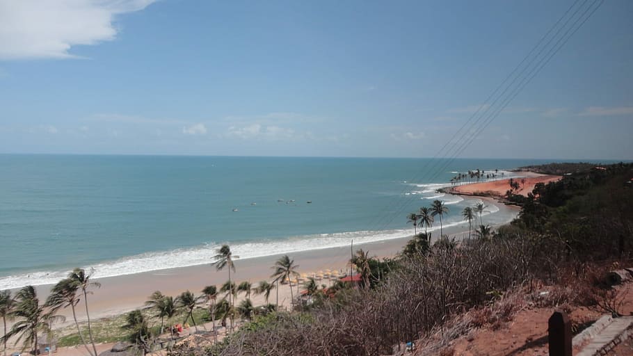 Beach, Ceará, Brazil, sea, water, horizon over water, nature HD wallpaper
