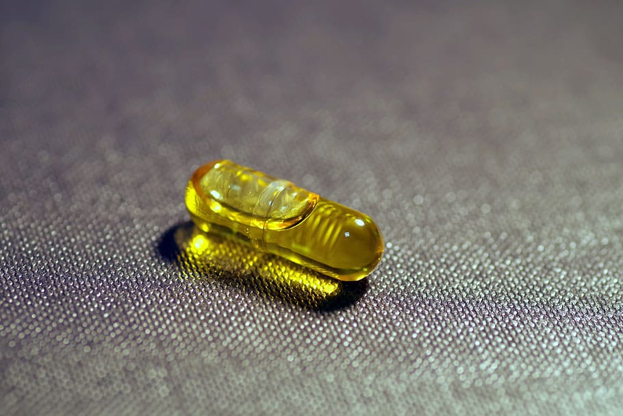 yellow, blur, color, health, capsule, close-up, cod-liver oil HD wallpaper