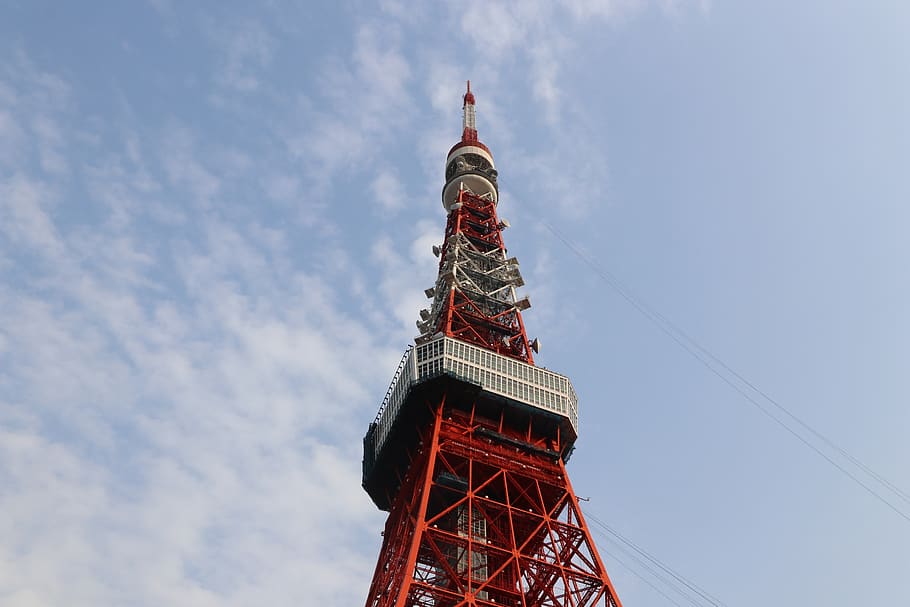 tokyo tower, sky, low angle view, built structure, architecture HD wallpaper