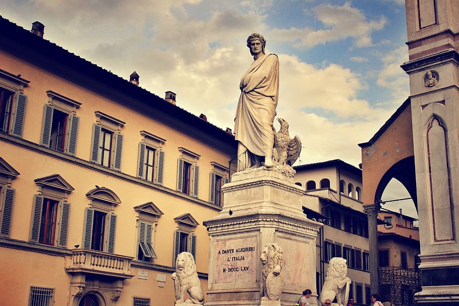 dante statue, dante alighieri, italy, verona, sculpture, italian, HD wallpaper