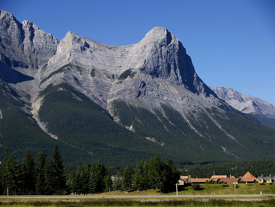 canmore, city, town, rocky mountains, alberta, nature, scenery, HD wallpaper