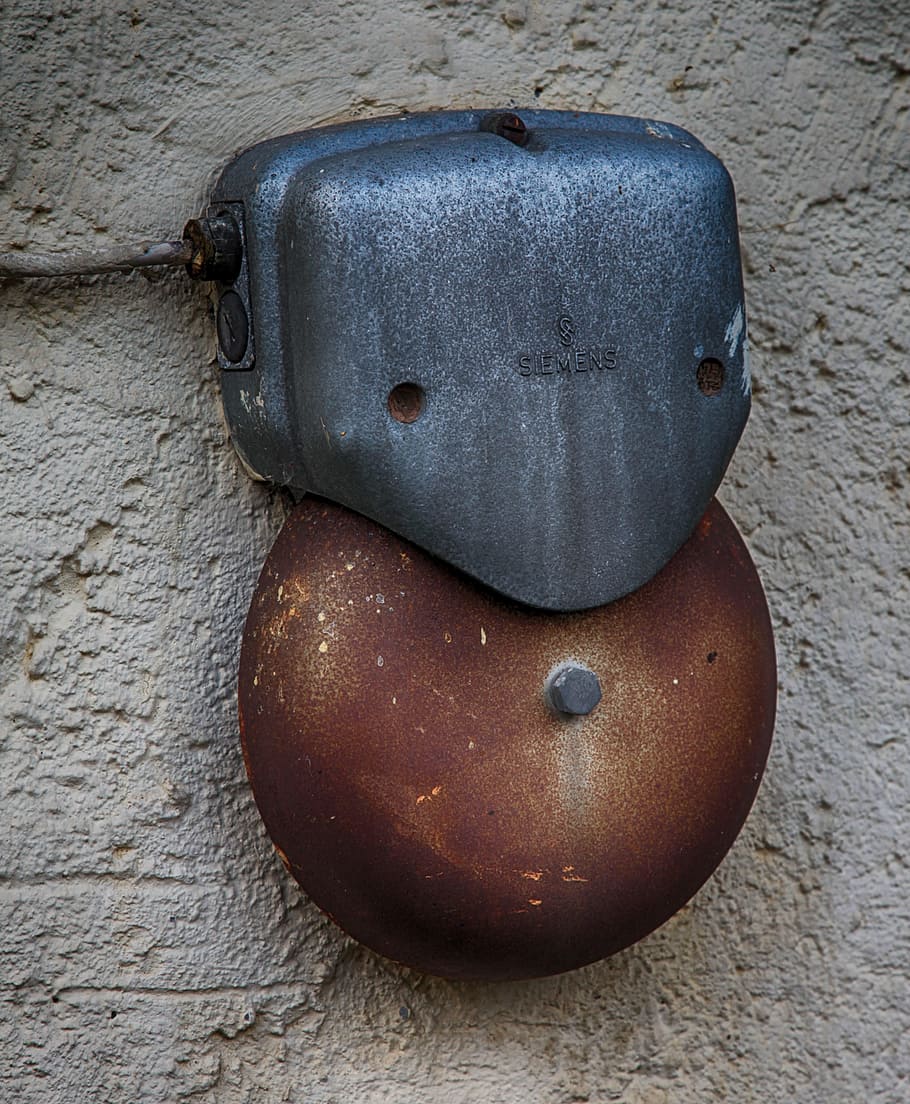 bell, siemens, clamp, old, outdoor, metal, ring, antique, bimmeln HD wallpaper