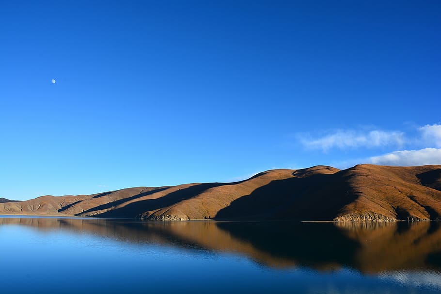 sang sang wetlands, lake, the scenery, tibet, sky, water, scenics - nature, HD wallpaper