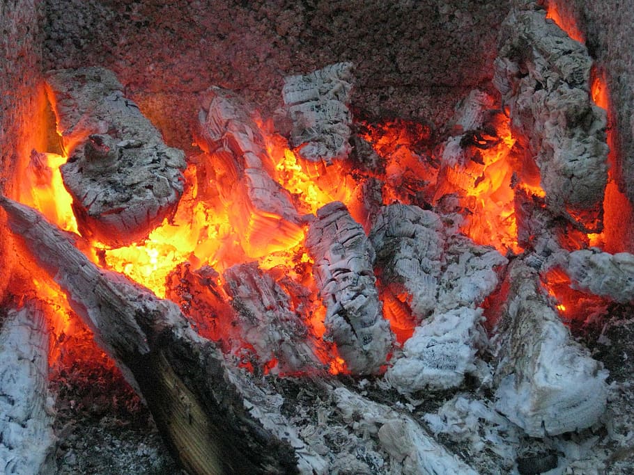 embers, fire, firebrand, campfire, grill, flame, summer, coal HD wallpaper