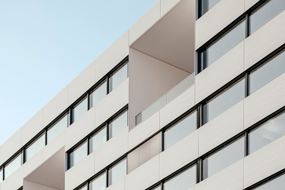 white building with glass window, architecture, infrastructure HD wallpaper
