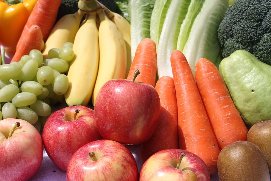 assorted-fruit-and-vegetables, apple, healthy eating, food and drink HD wallpaper