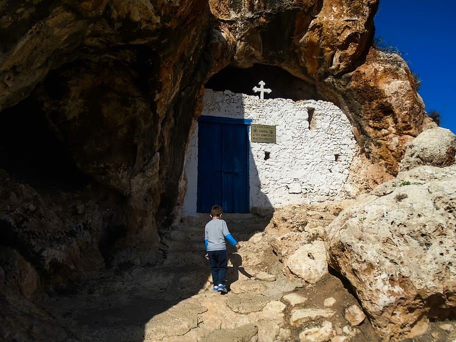 Cyprus, Protaras, Cave, ayii saranta, church, rock - object HD wallpaper