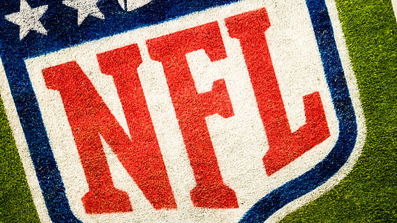 aerial photography of NFL logo printed on field, NFL logo illustration HD wallpaper
