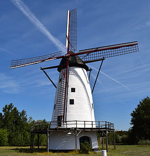 windmill, wing, grind, flour, antwerp, turn, wind power, architecture HD wallpaper