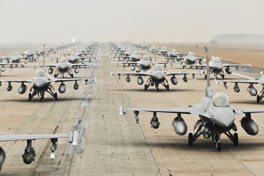 gray fighter jets on runway during daytime, military jets, training, HD wallpaper