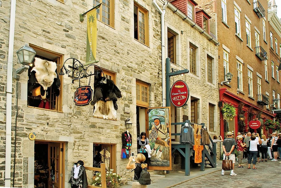 Canada, Quebec, Street, Shops, Furs, grand street, lower town HD wallpaper