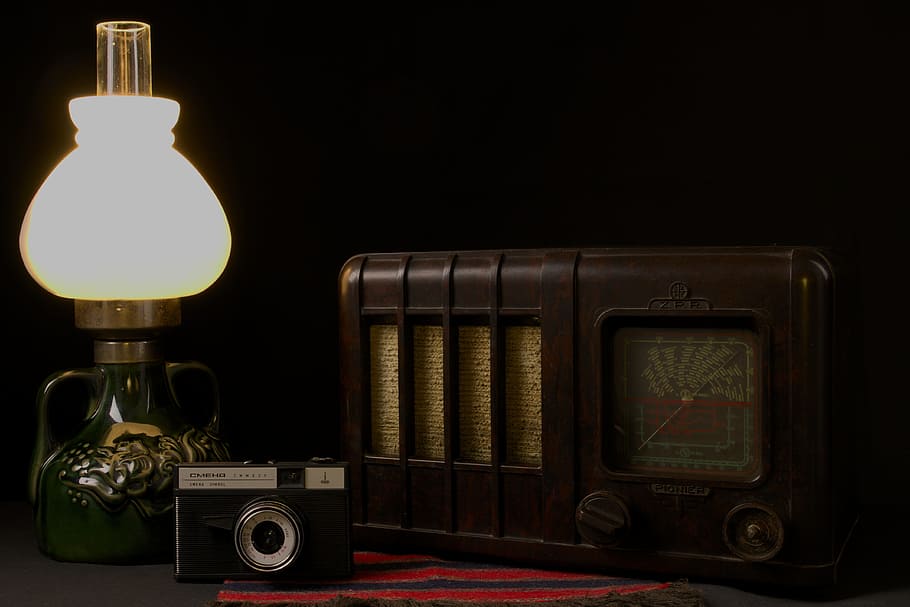 replacement lamp, old, radio, camera, relic, memory, light HD wallpaper