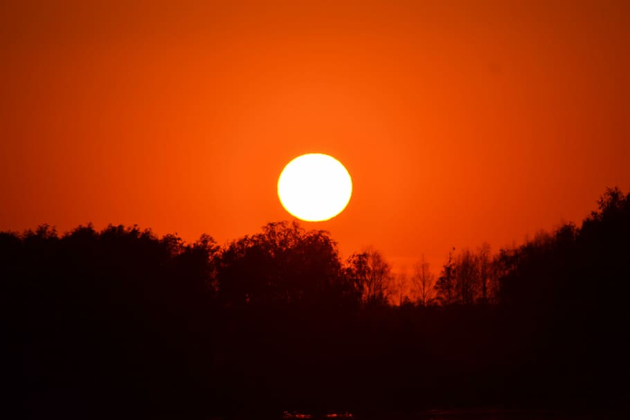 Siberia, Evening, Moon, Sky, beauty in nature, scenics, sun HD wallpaper