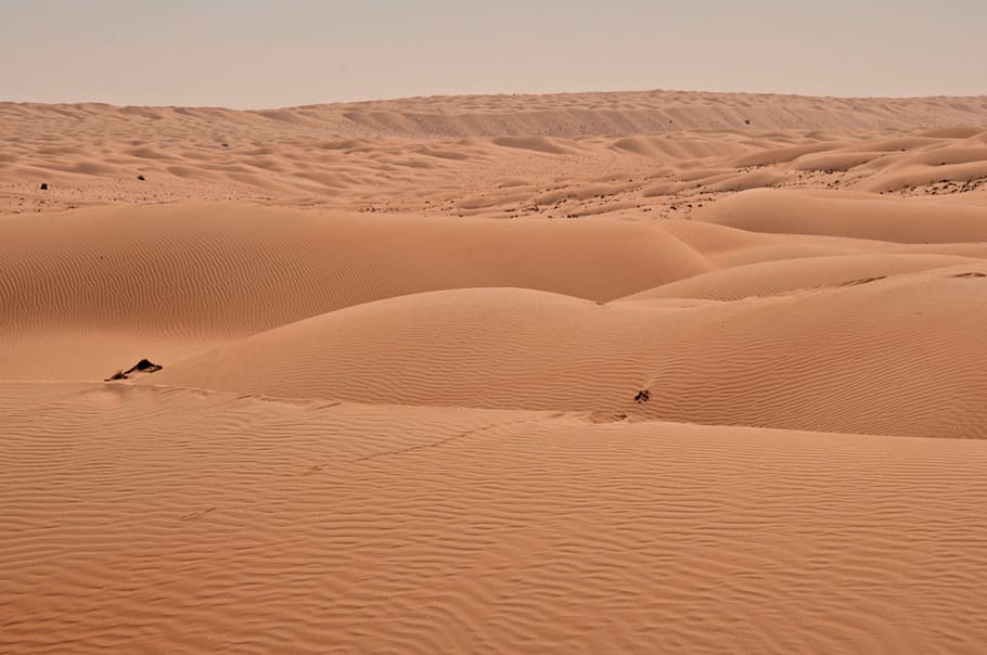 landscape photography of desert, sand, wasteland, arid, dry, oman, HD wallpaper