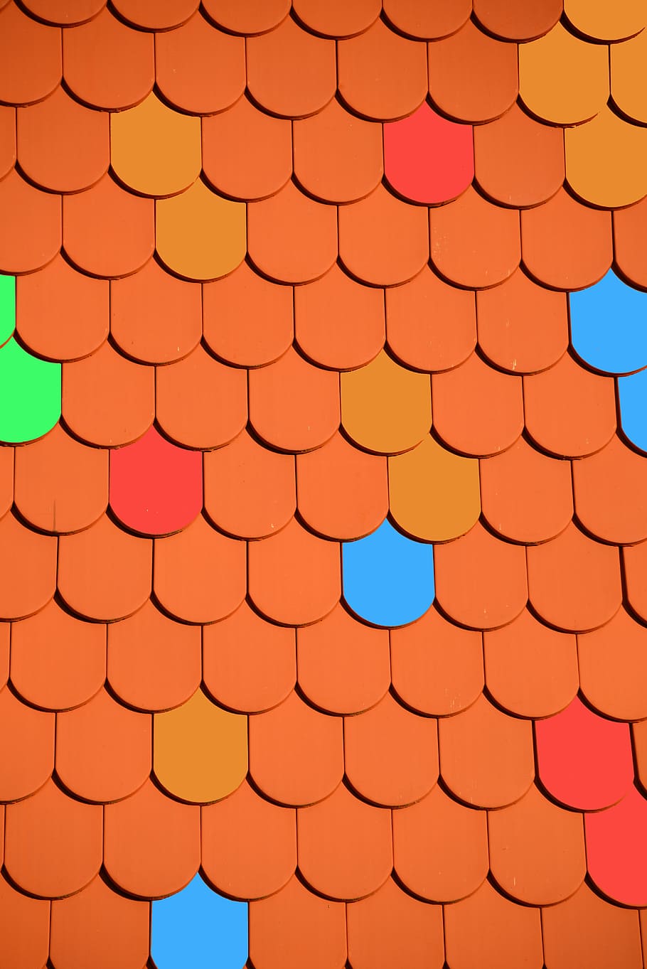 orange roof illustration, brick, colorful, red, roofing, home, HD wallpaper