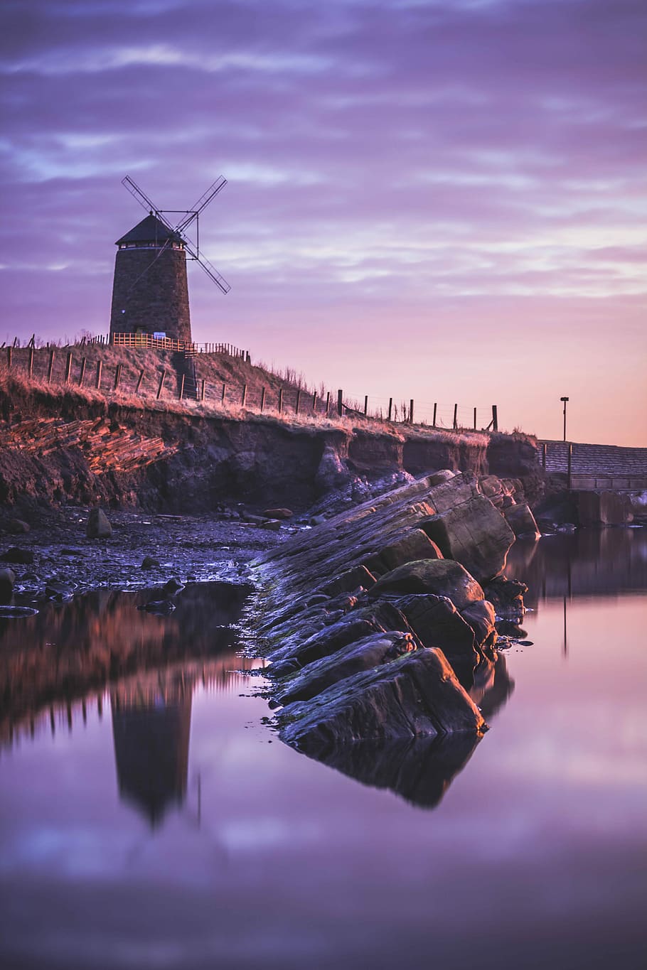 Sunrise at the Windmill, brown windmill under gray sky during daytime HD wallpaper