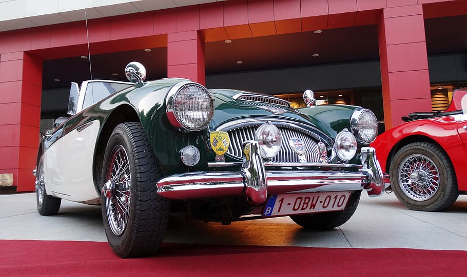 Jaguar, Oldtimer, Retro, Car, Auto, red, collector's car, old-fashioned HD wallpaper