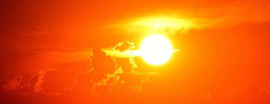 sun and clouds poto, sunset, evening, romantic, afterglow, dusk HD wallpaper