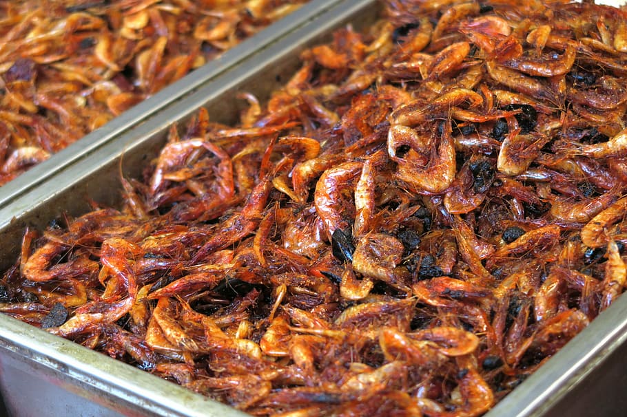 shrimp, fried, deep-fried, pepper, spicy, seafood, food and drink HD wallpaper