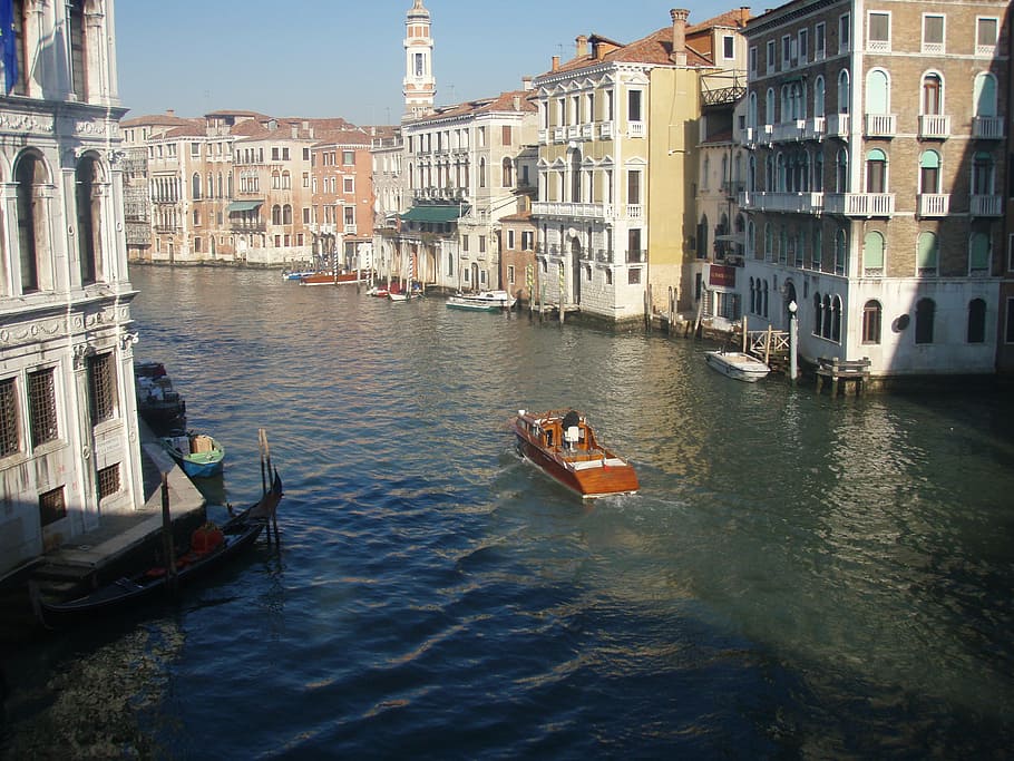 venice, channel, gondolas, water, building exterior, nautical vessel HD wallpaper