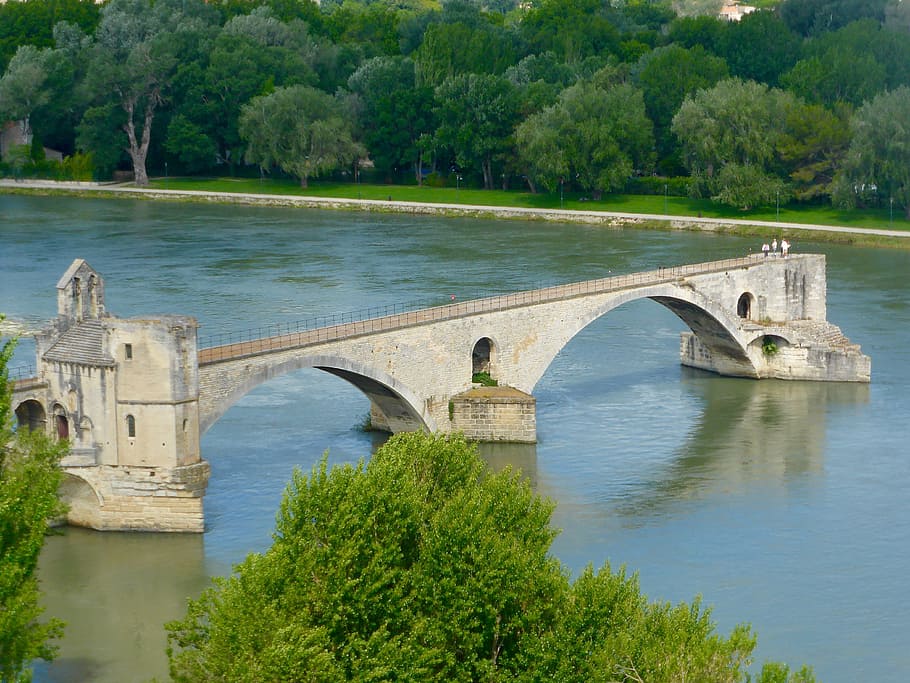 bridge, avignon, pont de avignon, water, bridge - man made structure, HD wallpaper