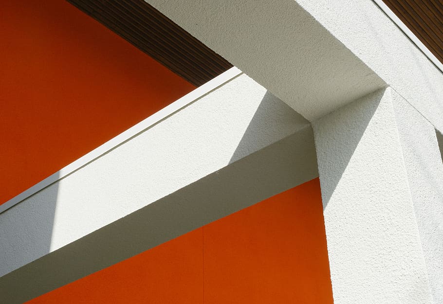 white concrete frame, white concrete beam, architecture, minimalist HD wallpaper