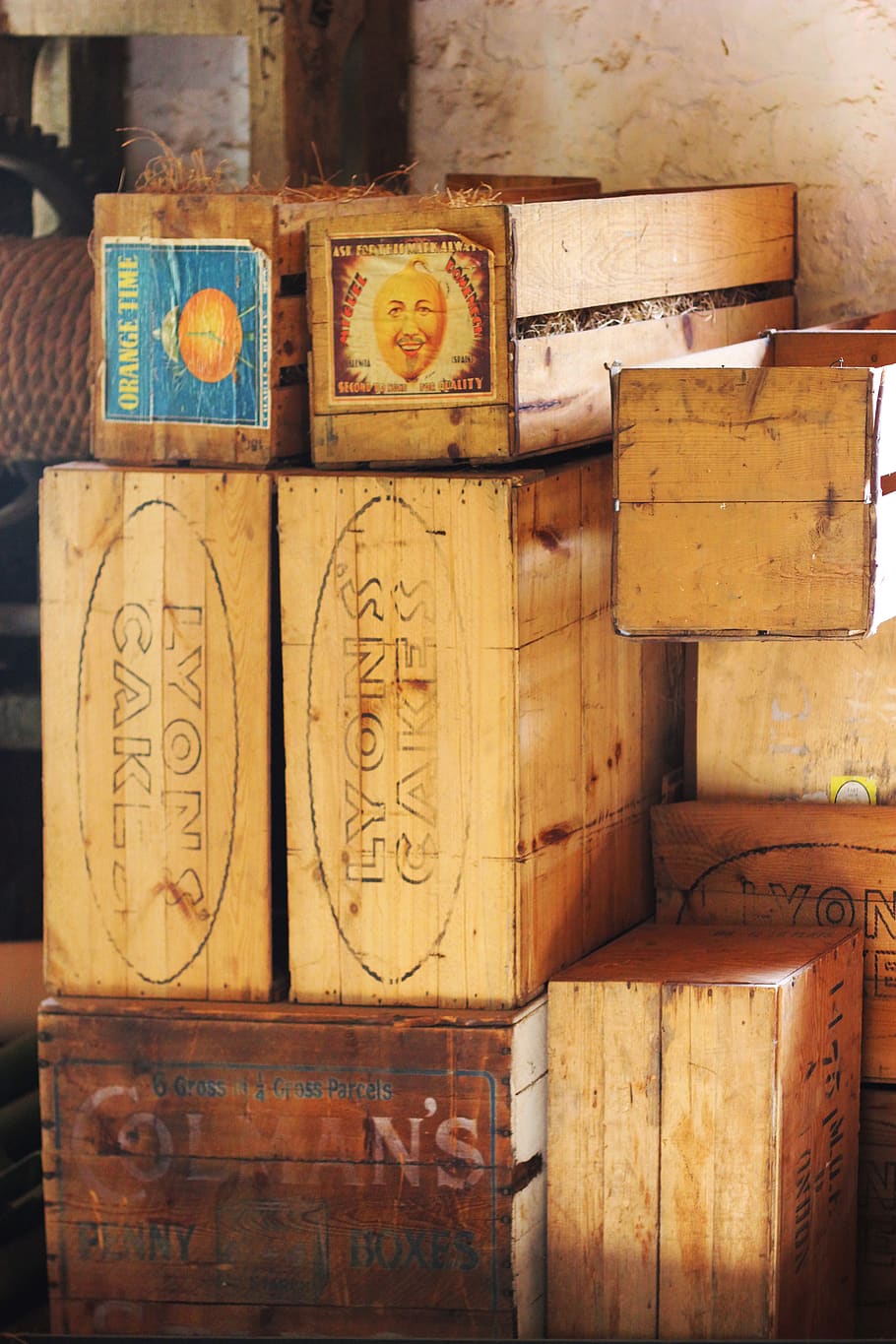 boxes, crates, warehouse, container, package, wooden, vintage HD wallpaper
