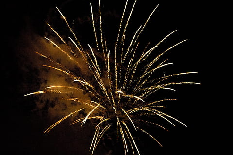 brown and white fireworks photo, sylvester, rocket, lights HD wallpaper