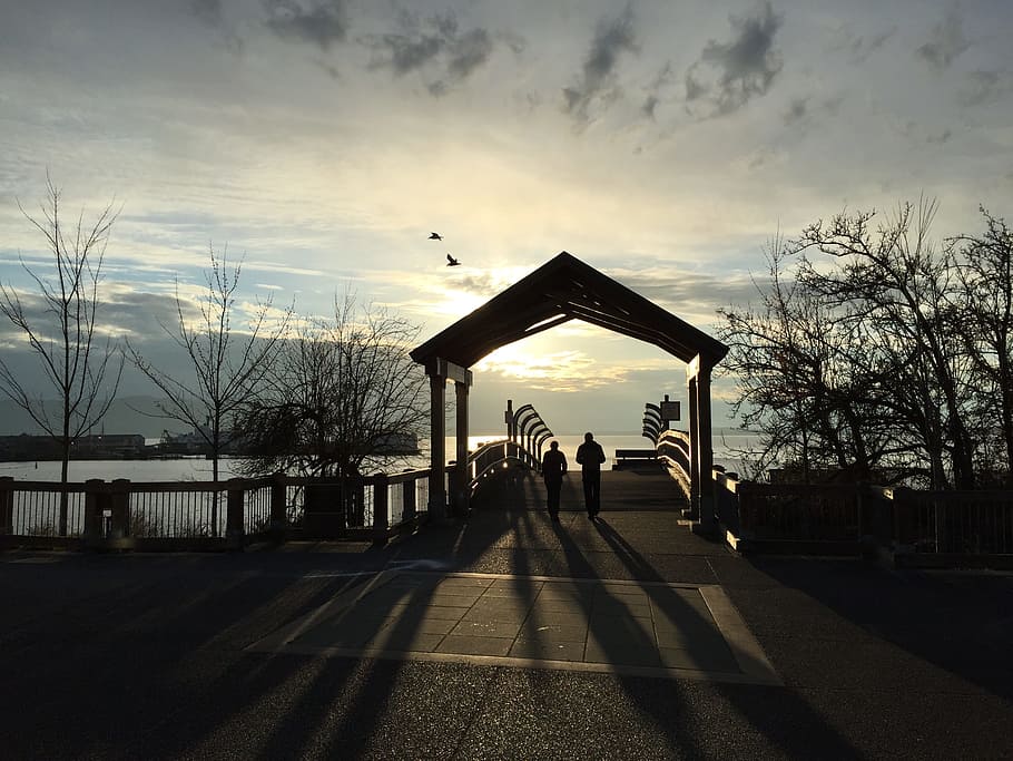 Boulevard, Walk, Sunset, Bay, cloud - sky, built structure HD wallpaper