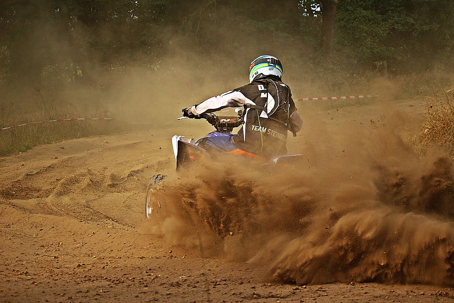 quad, cross, dust, sand, race, motorcycle, all-terrain vehicle HD wallpaper
